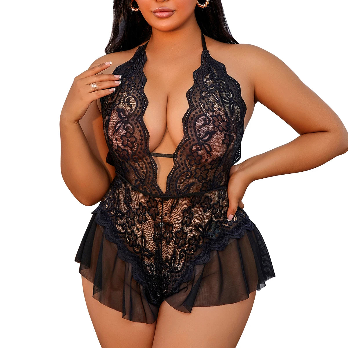Midnight Rapture Lace Teddy