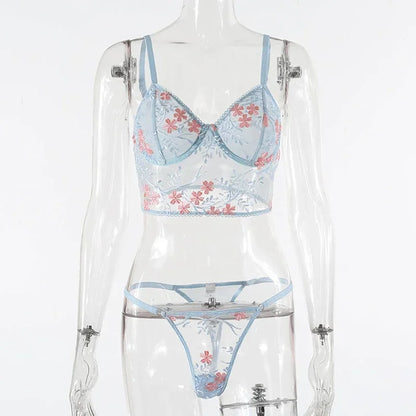 Blossom Dream Embroidered Lingerie Set