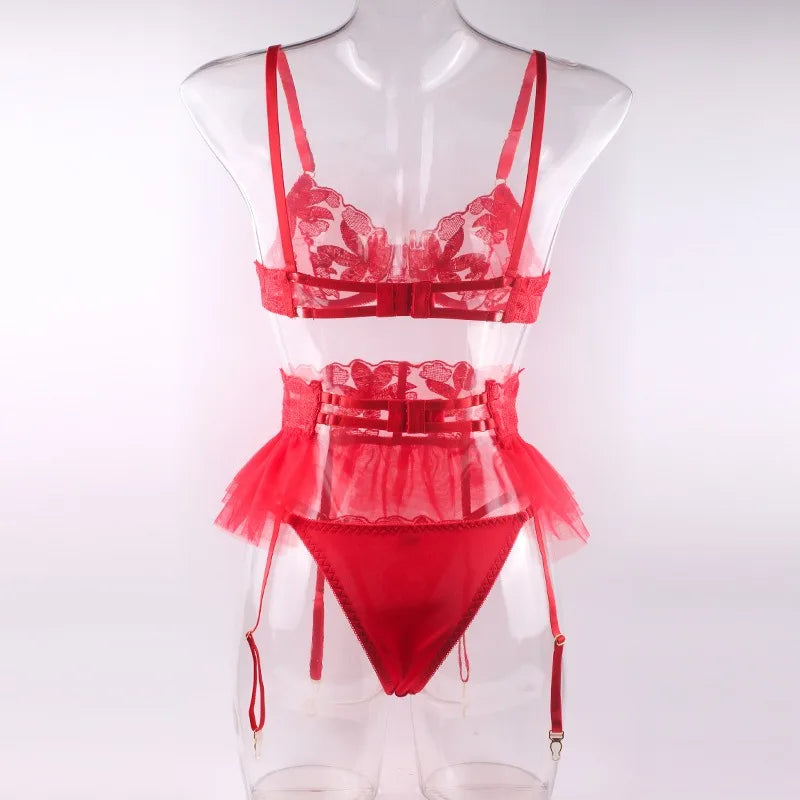 Boudoir Ballet Lace Suspender Set