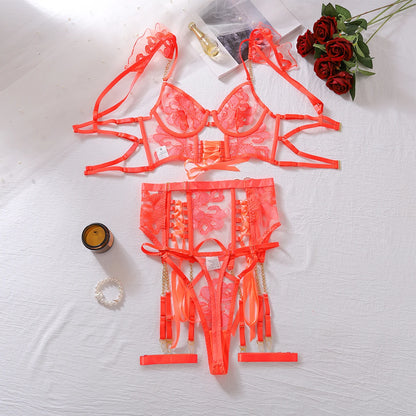 Coral Temptation 4-Piece Lingerie Set