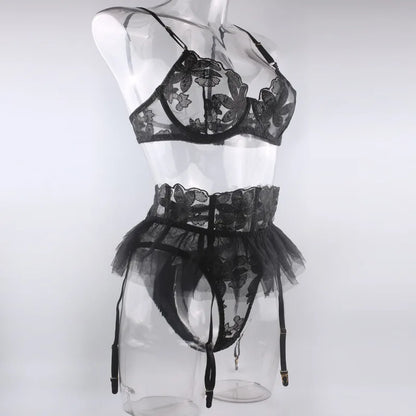 Boudoir Ballet Lace Suspender Set