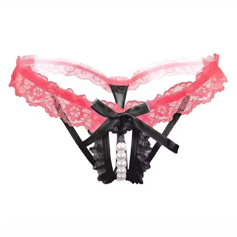 Blush Pearl Bow Thong