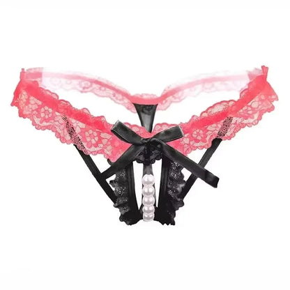 Blush Pearl Bow Thong