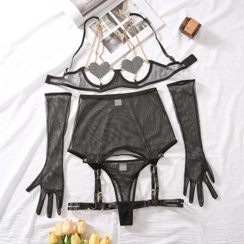 Heartbound Chain Lingerie Set
