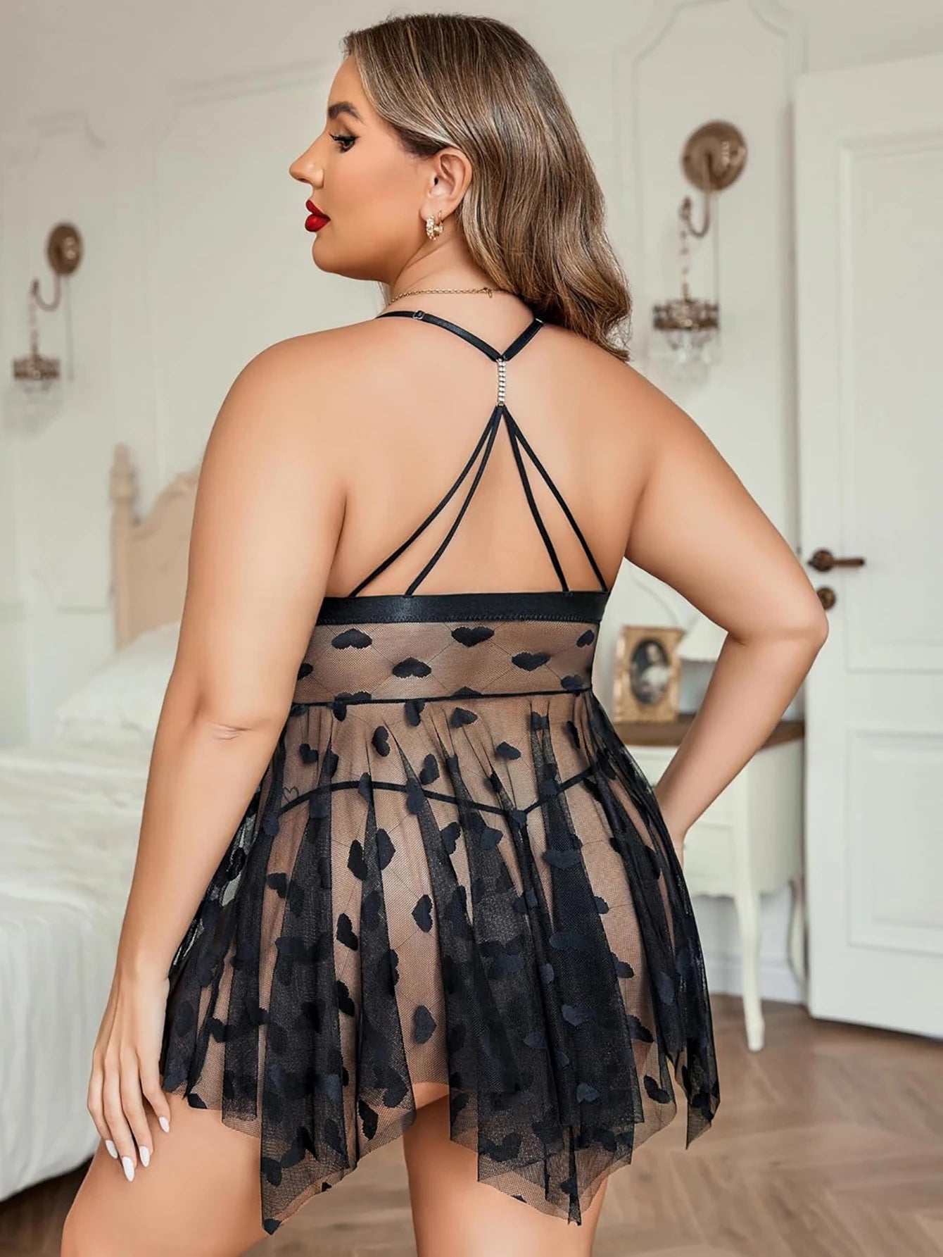 Midnight Heartbeat Babydoll Set