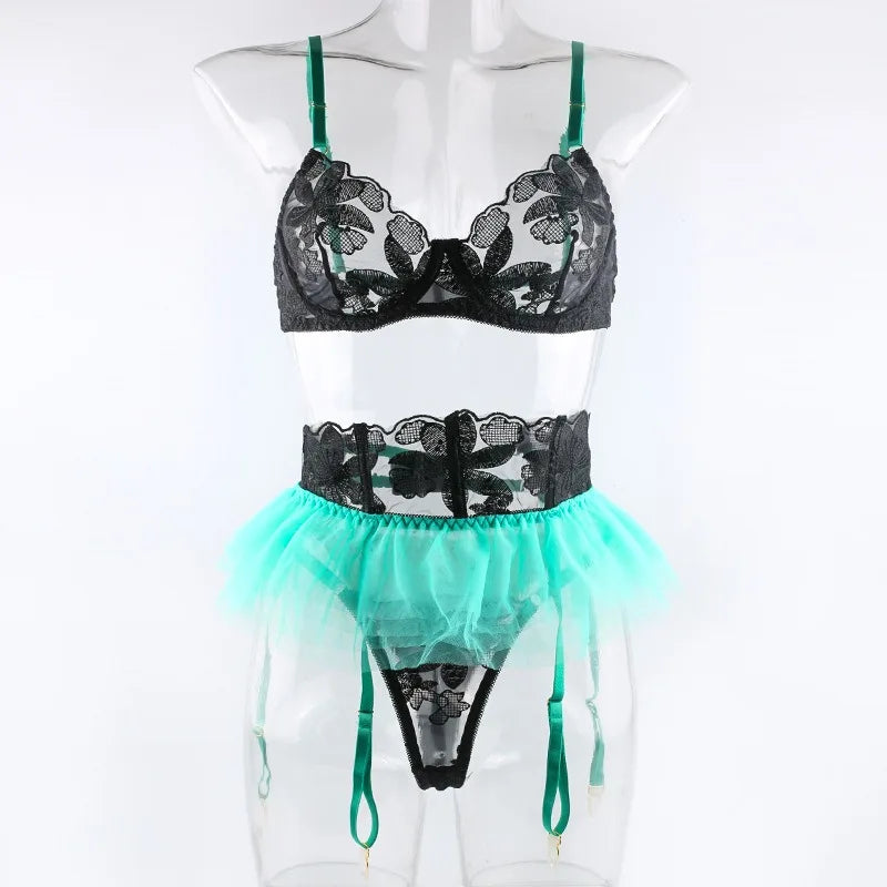 Boudoir Ballet Lace Suspender Set