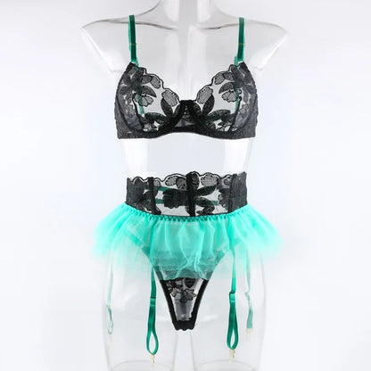Boudoir Ballet Lace Suspender Set