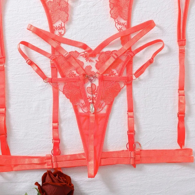 Forbidden Geometry Corset Suspender Set