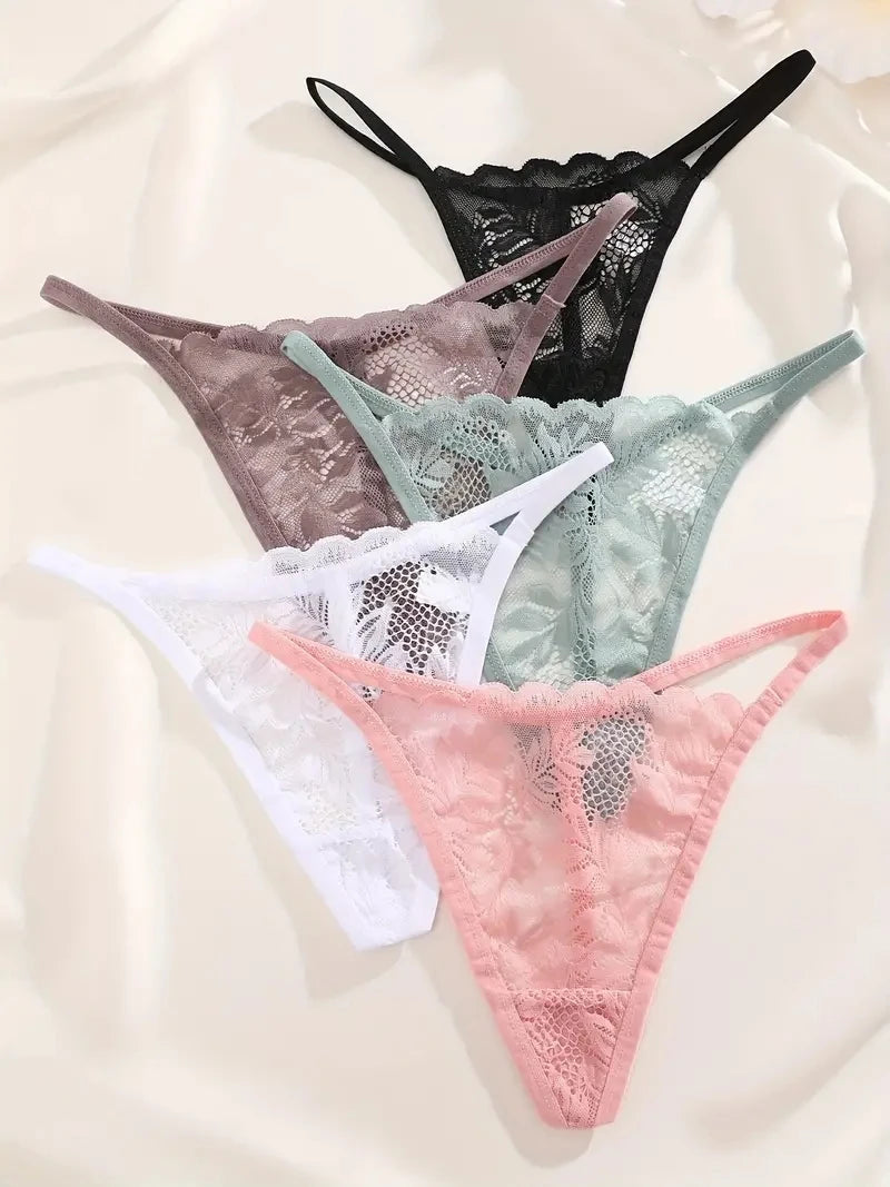 Fleur Essentials Lace Thong 5-Pack