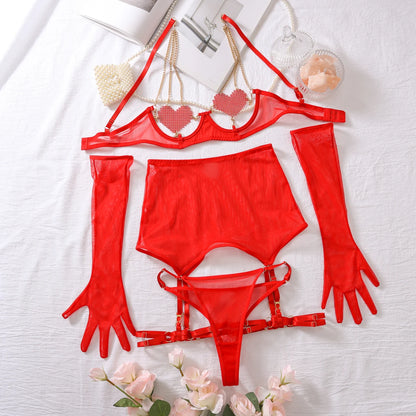 Heartwired Suspender Lingerie Set