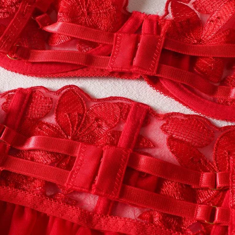 Boudoir Ballet Lace Suspender Set