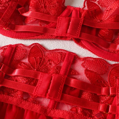 Boudoir Ballet Lace Suspender Set