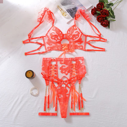 Coral Temptation 4-Piece Lingerie Set