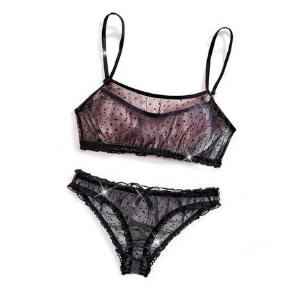 Midnight Confetti Sheer Lingerie Set