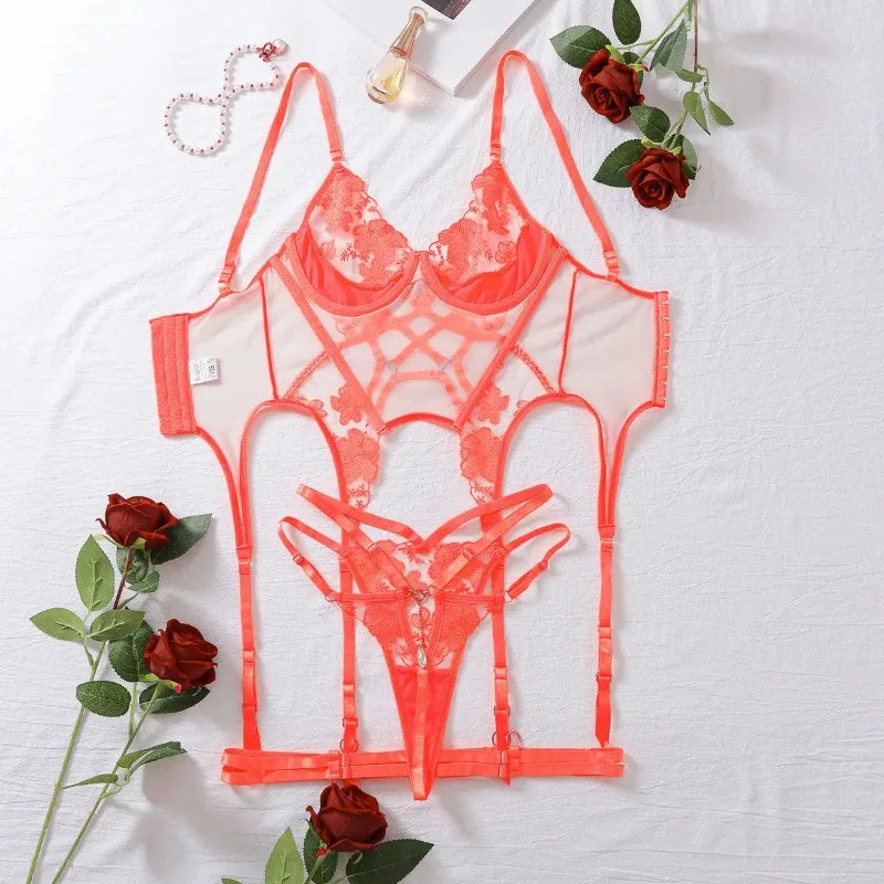 Forbidden Geometry Corset Suspender Set