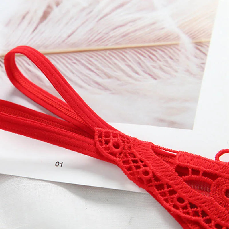 Pearl Drop Lace Thong