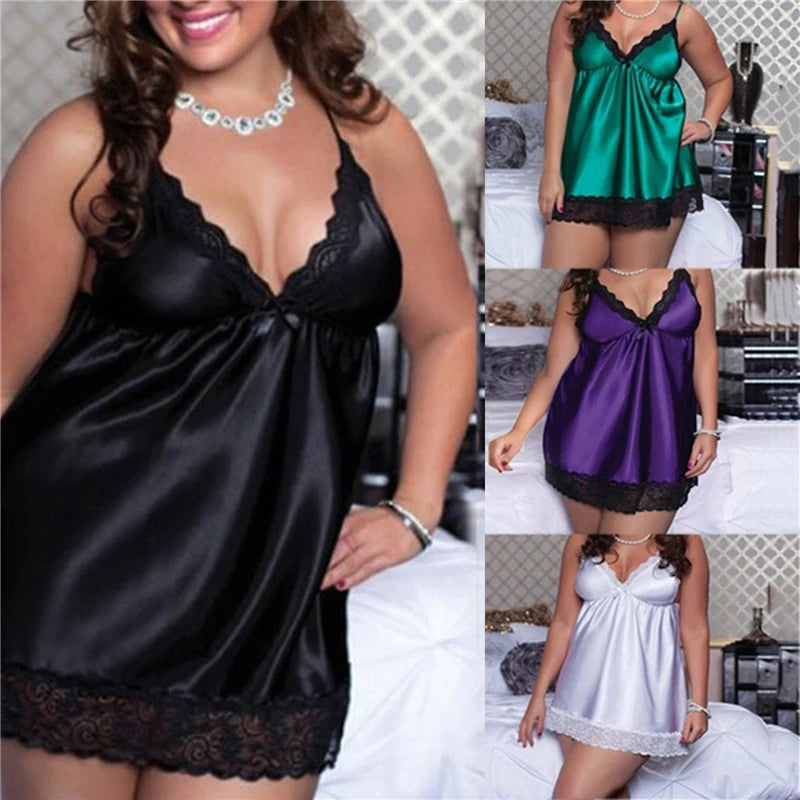 Satin Embrace Lace Babydoll