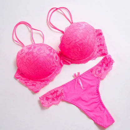 Electric Bloom Lace Lingerie Set