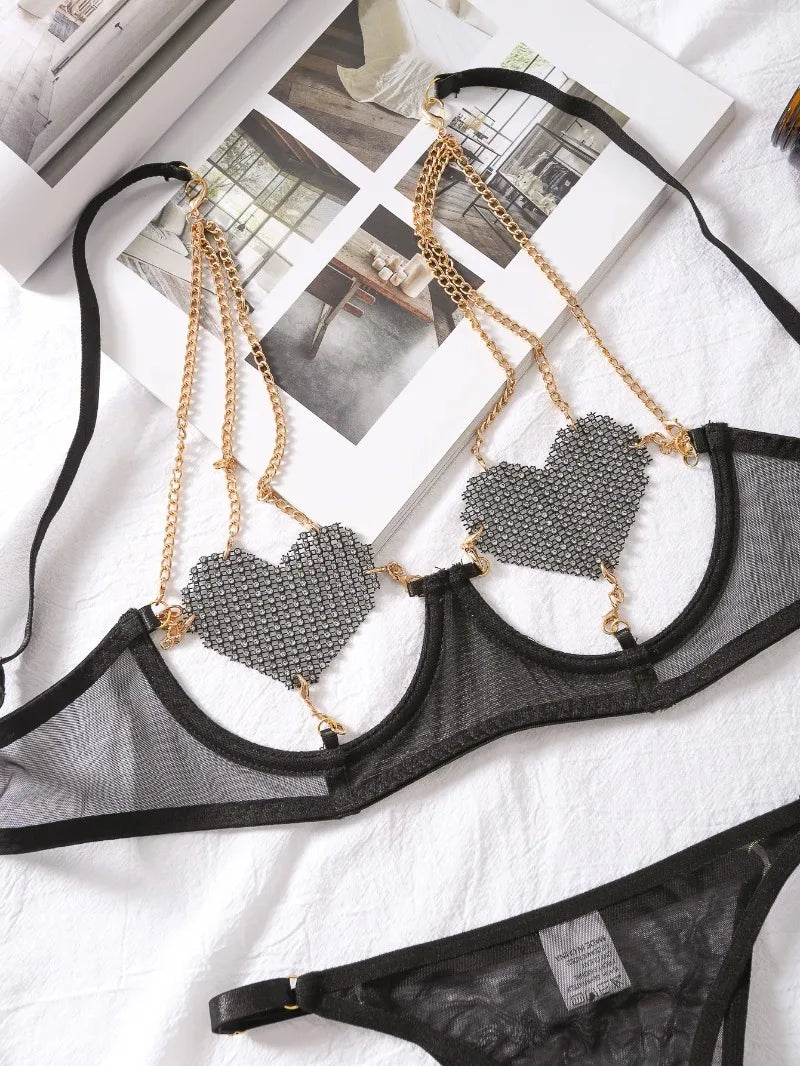 Heartbound Chain Lingerie Set