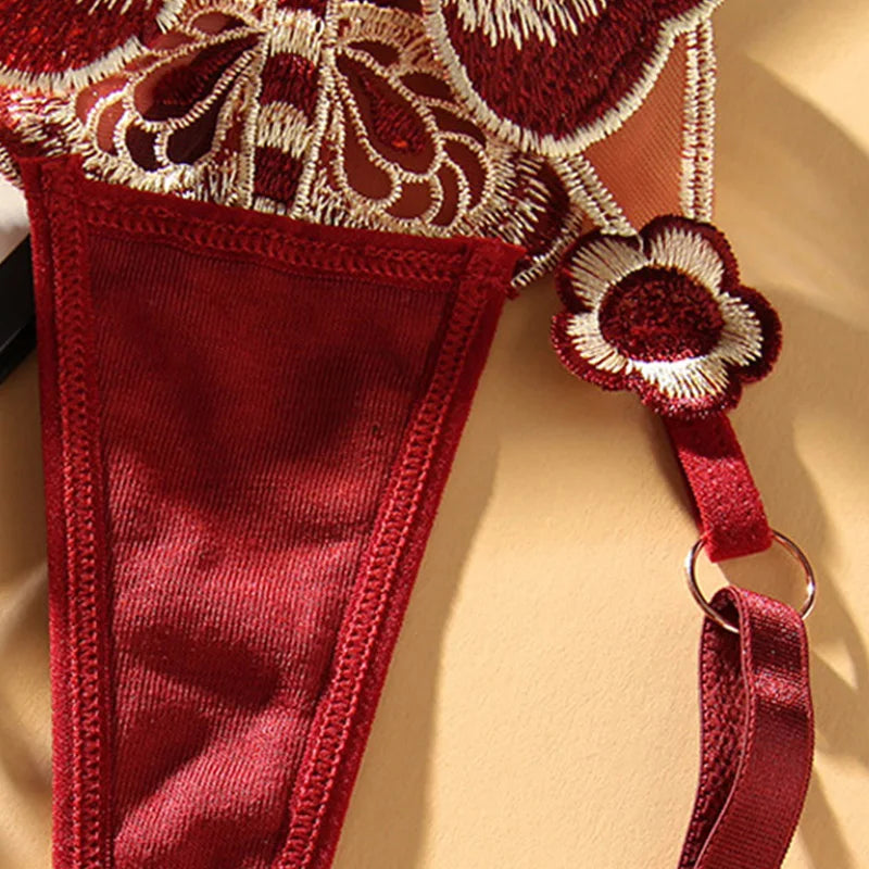 Bordeaux Wings Thong