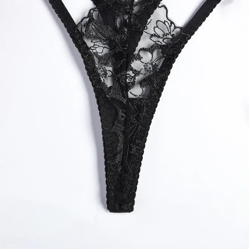 Fuchsia Rebellion Lace Harness Set