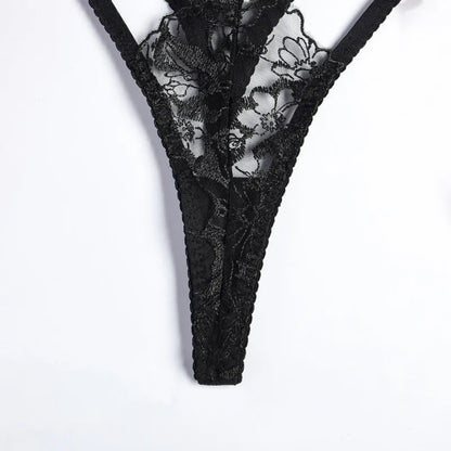Fuchsia Rebellion Lace Harness Set