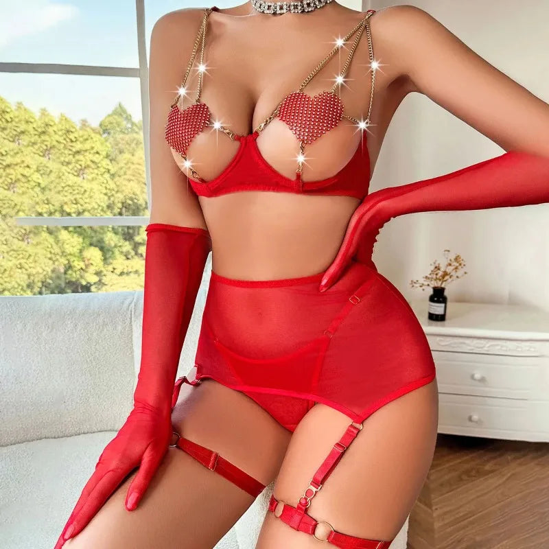 Heartbound Chain Lingerie Set