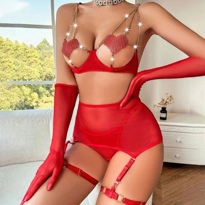 Heartbound Chain Lingerie Set