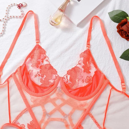 Forbidden Geometry Corset Suspender Set