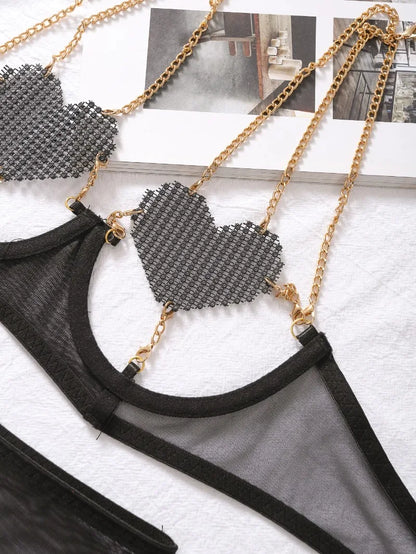 Heartbound Chain Lingerie Set