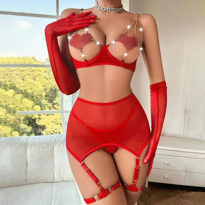 Heartbound Chain Lingerie Set