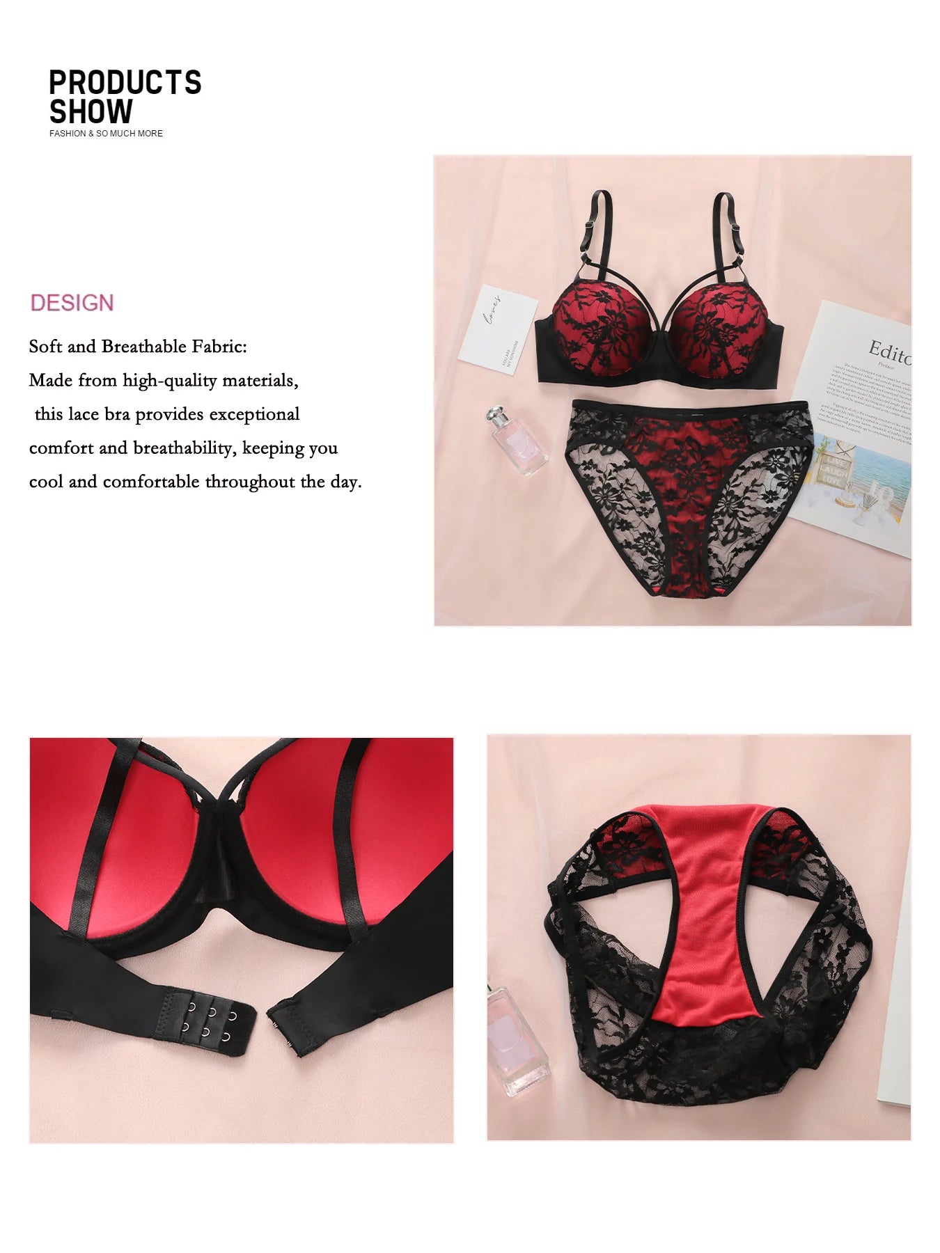 Floral Inferno Lace Lingerie Set