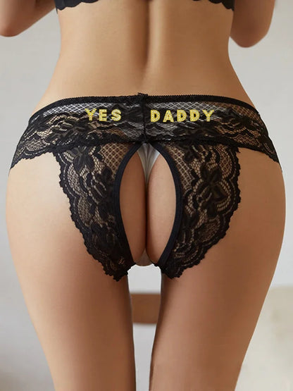 Cheeky Obedience Personalised Lace Thong
