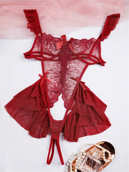 Ruffled Seduction Lace Teddy