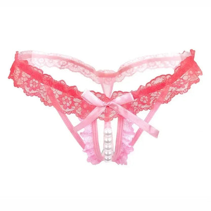 Blush Pearl Bow Thong