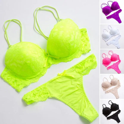 Electric Bloom Lace Lingerie Set