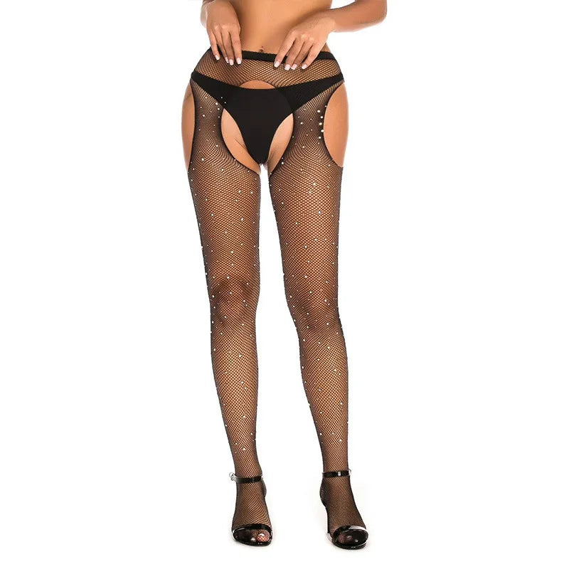 Crystal Kiss Rhinestone Fishnet Tights