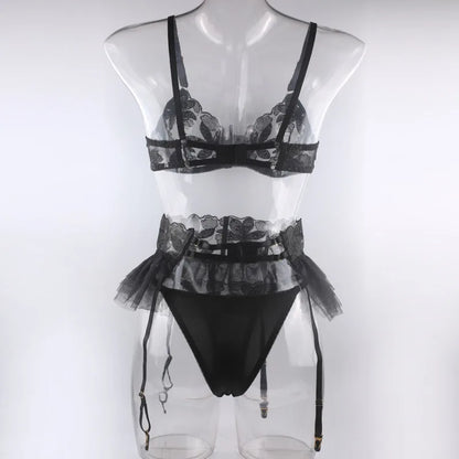 Boudoir Ballet Lace Suspender Set