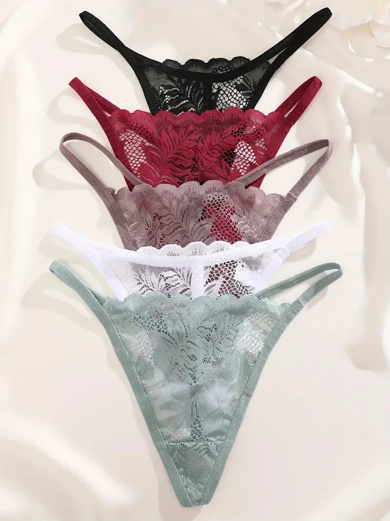 Fleur Essentials Lace Thong 5-Pack