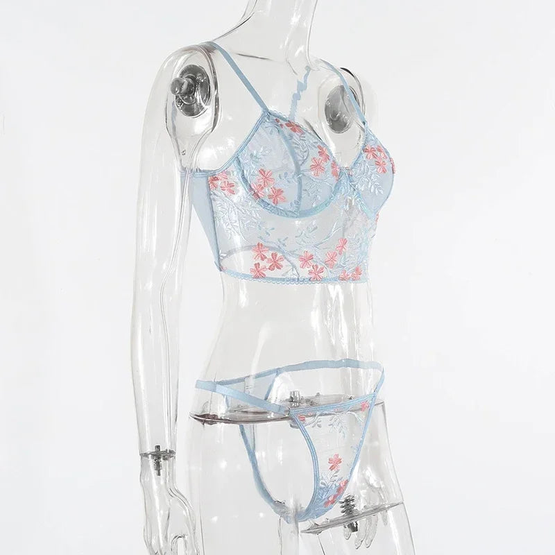 Blossom Dream Embroidered Lingerie Set