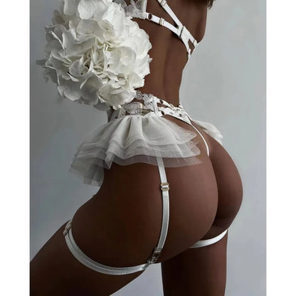 Boudoir Ballet Lace Suspender Set