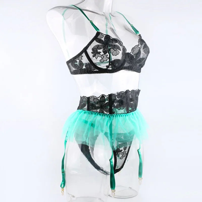 Boudoir Ballet Lace Suspender Set