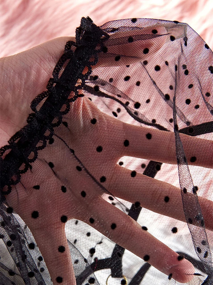 Midnight Confetti Sheer Lingerie Set