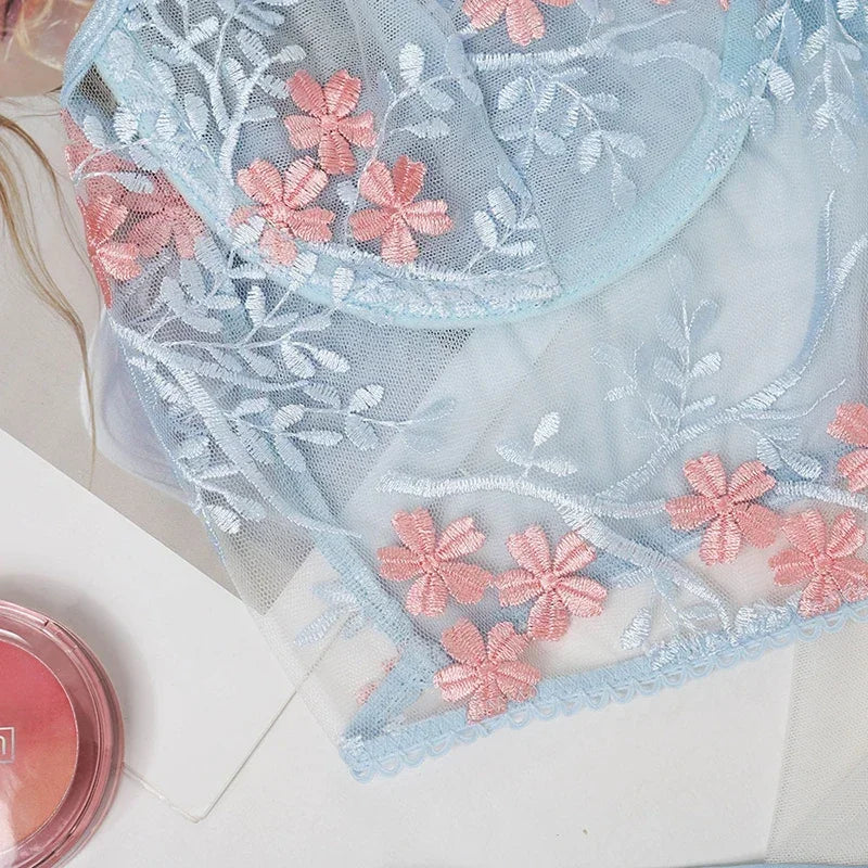Blossom Dream Embroidered Lingerie Set