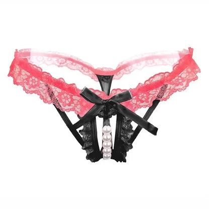 Blush Pearl Bow Thong
