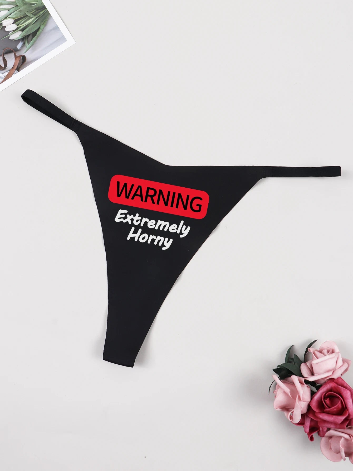 Proceed With Caution Statement Thong
