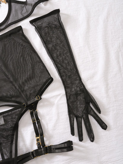 Heartwired Suspender Lingerie Set