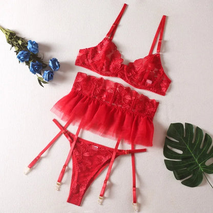Boudoir Ballet Lace Suspender Set