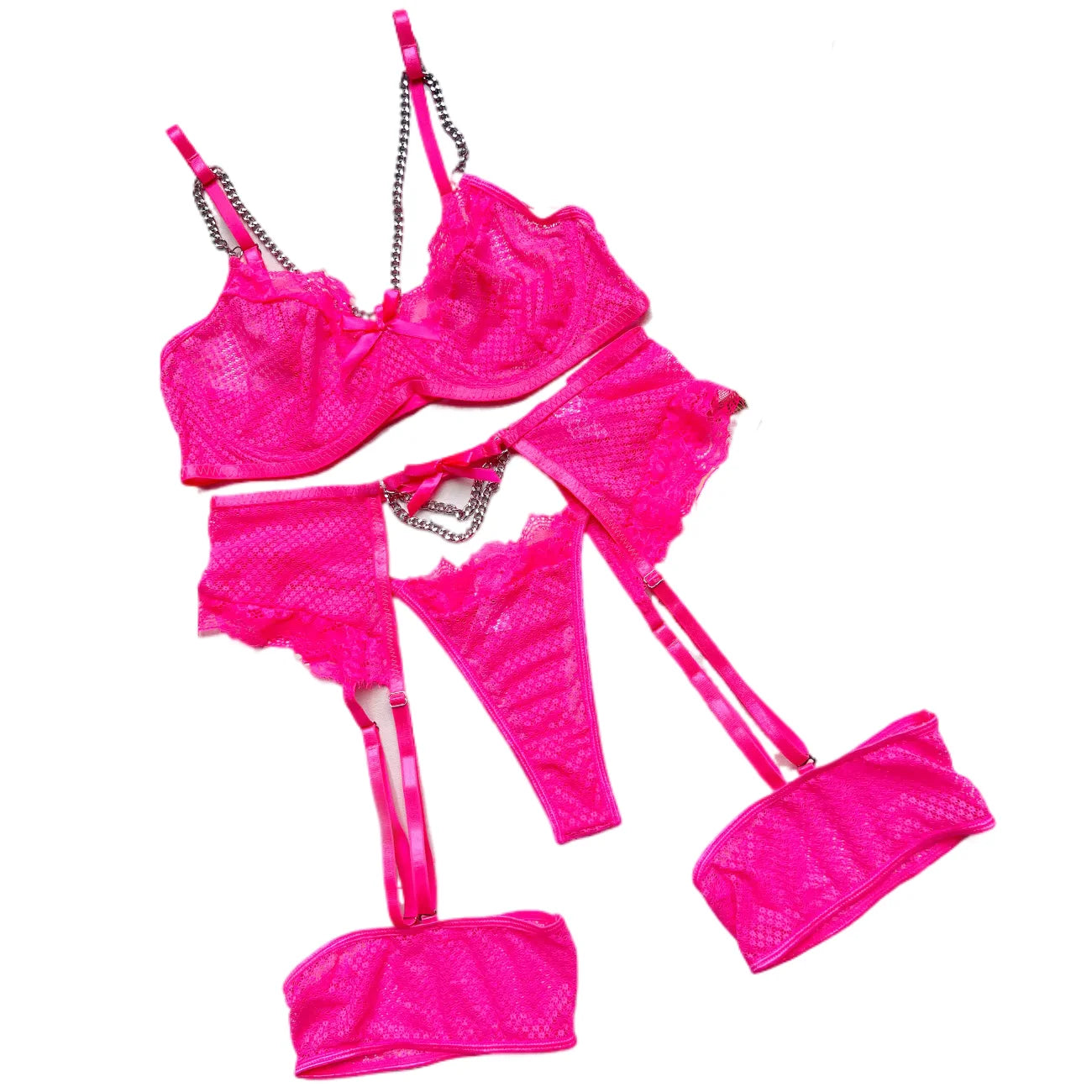Neon Temptation Chain Lingerie Set